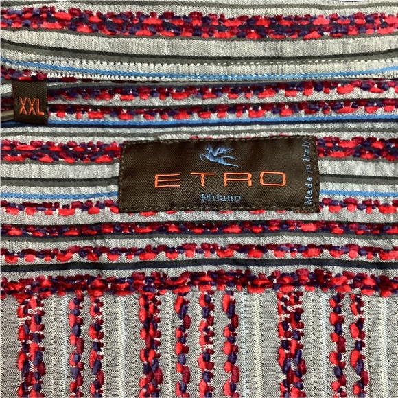 ETRO Made in Italy Oxford Shirt NOT XXL -fits Mens med w/relax fit/Lg slim fit. - Picture 6 of 8